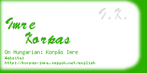 imre korpas business card